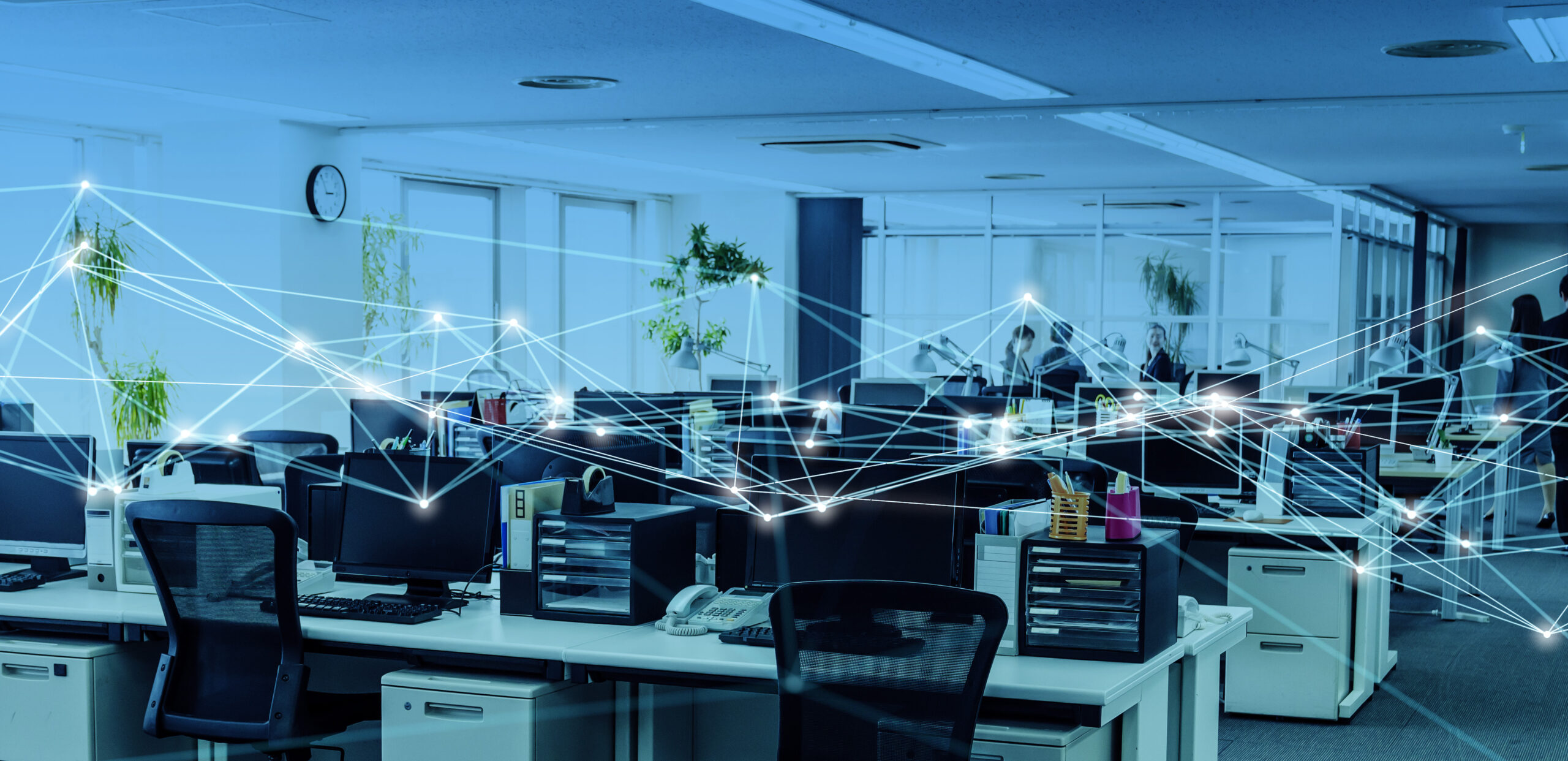 Modern office with seamless wireless connectivity